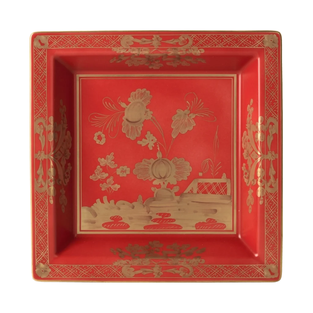 Ginori 1735 Oriente Italiano Large Square Change Tray - Rubrum