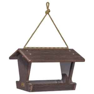 Green Solutions Hopper Bird Feeder Spruce Creek Collection - Brazilian Walnut Recycled Plastic