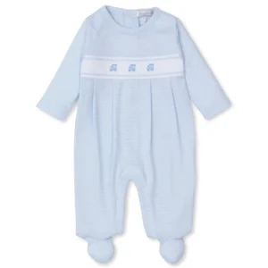 Kissy Kissy Classic Treasures Blue Stripe Footie - Light Blue