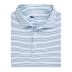 Onward Reserve Pairing Stripe Performance Pique Polo - Lichen Blue