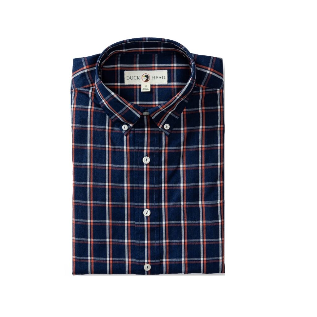 Duck Head Tolbert Plaid Indigo Sport Shirt - Navy