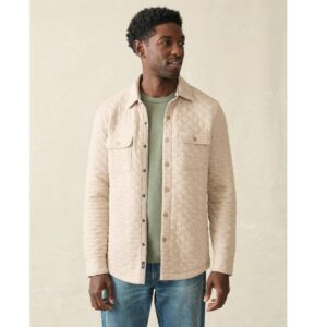 Faherty Epic Quilted Fleece CPO - Oatmeal Melange