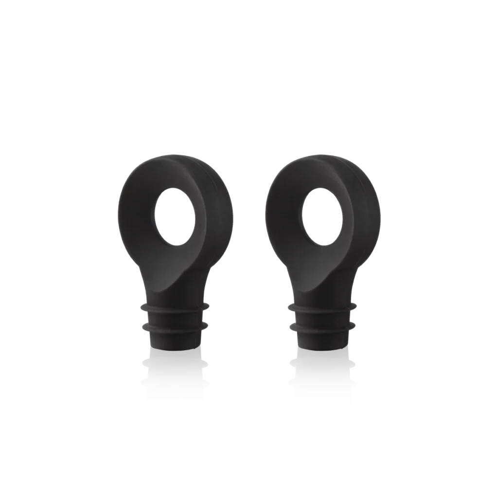 Vacu Vin Black Bottle Stopper Set of 2