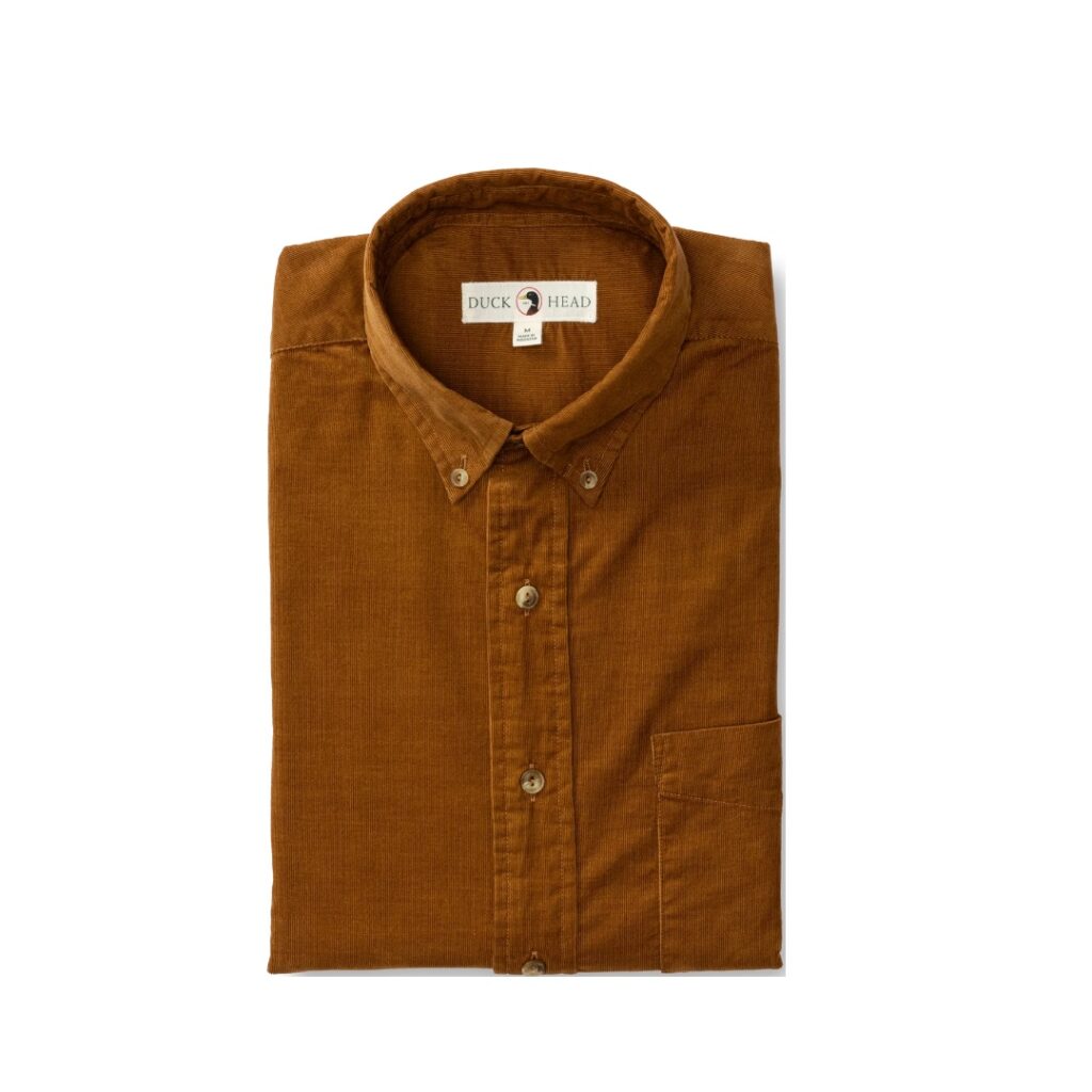 Duck Head Whitman Corduroy Sport Shirt - Dark Amber