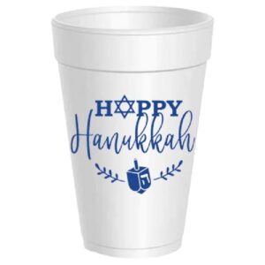 Happy Hanukkah Dreidel Styrofoam Cups