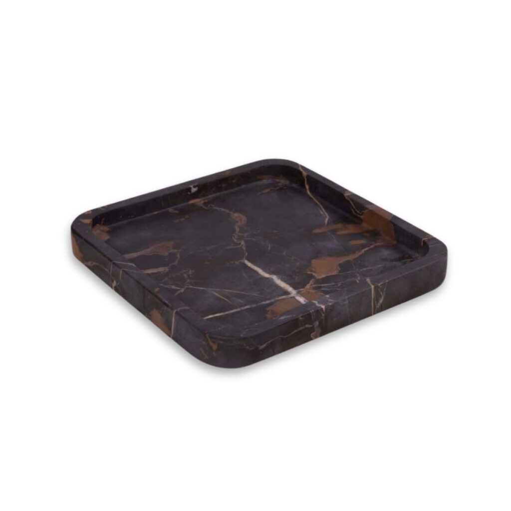 Robbie Genuine Marble Tray and Catch-All in Brown Emperador