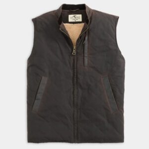 Genteal Waxed Cotton Vest - Rustic Brown