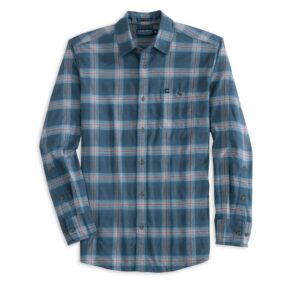 Fish Hippie Broadmarsh Flannel Long Sleeve Shirt - Coastal Blue