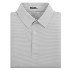 Genteal Club Pinstripe Short Sleeve Performance Polo - Fog