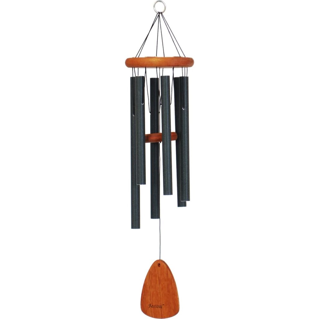 Festival 30-inch Redwood Wind Chime - Forest Green