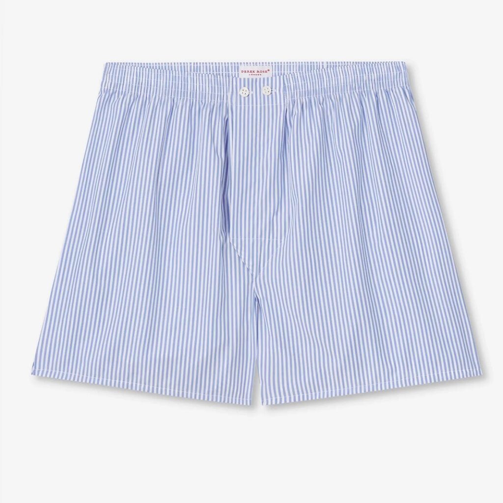 Derek Rose James Cotton Classic Fit Boxers - Light Blue