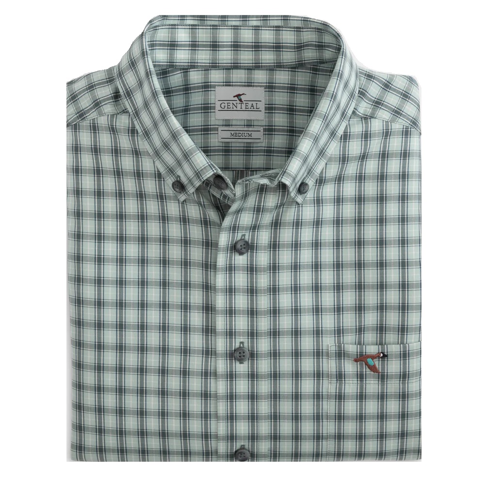 Genteal Bozeman Cotton Long Sleeve Sport Shirt - Nimbus Plaid