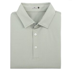 Genteal Club Pinstripe Short Sleeve Performance Polo - Olive