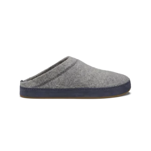 Olukai Hāmani Men’s Wool Mule Slipper - Graphite Trench Blue