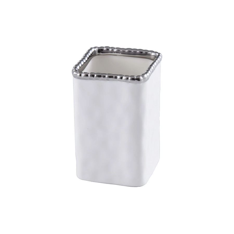 Pampa Bay Toothbrush Holder - White Silver