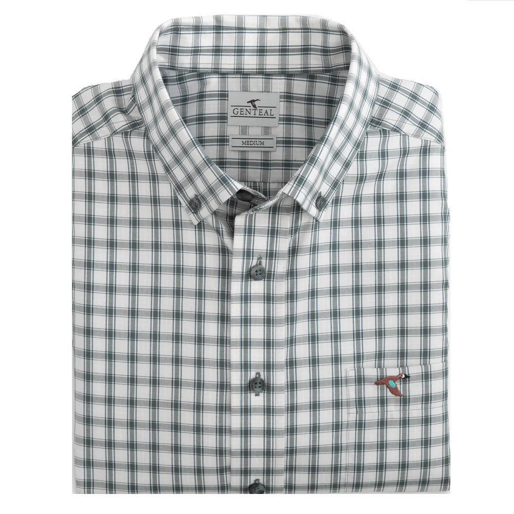 Genteal Bozeman Cotton Long Sleeve Sport Shirt - Nimbus Plaid