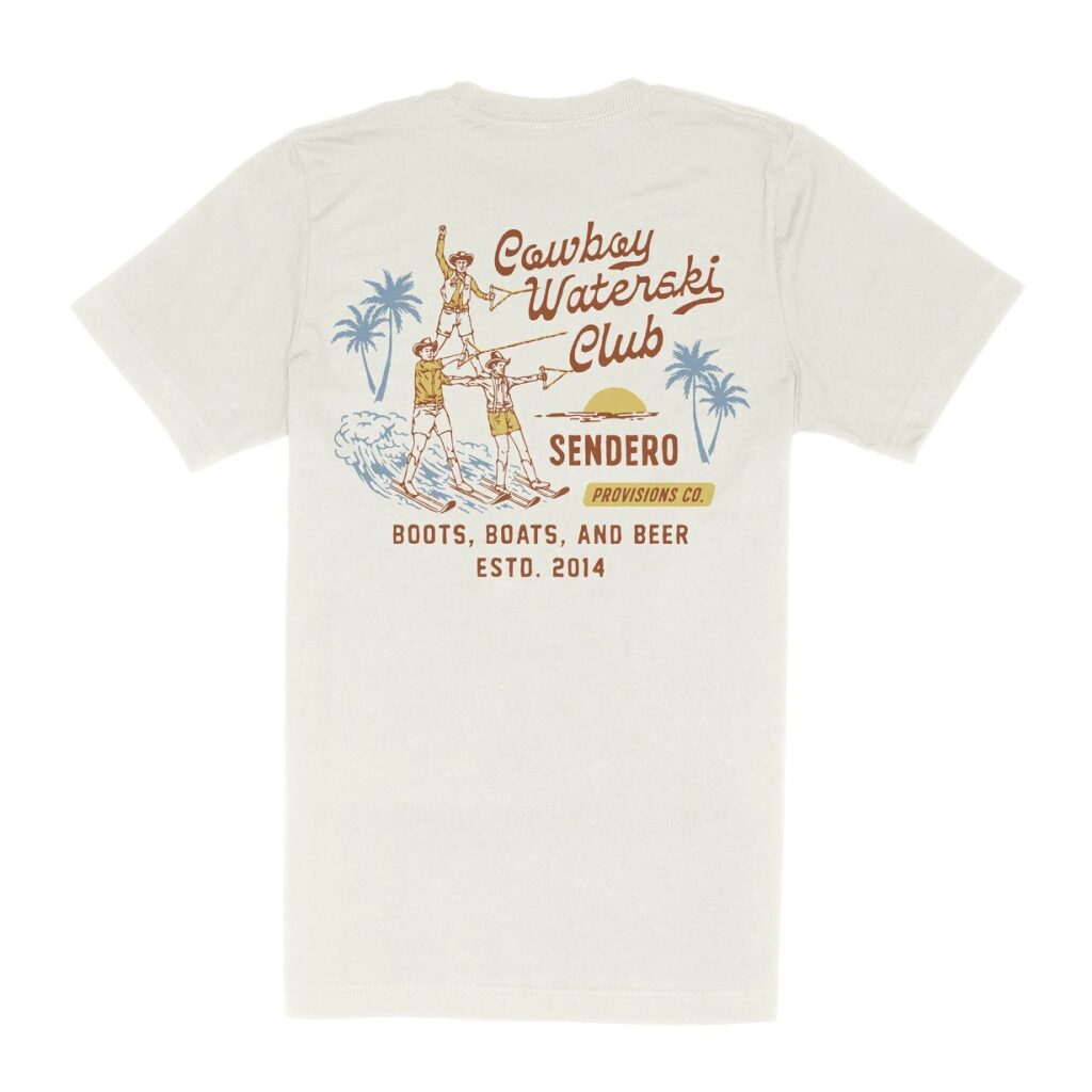 Sendero Provisions Cowboy Waterski Club T-Shirt - Vintage White