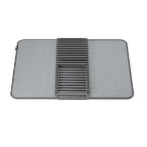 Umbra UDry Dish Drying Rack with Mat - Charcoal