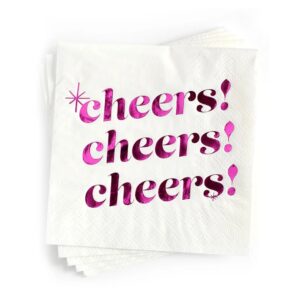  Cheers Cocktail Paper Napkins - Pink 