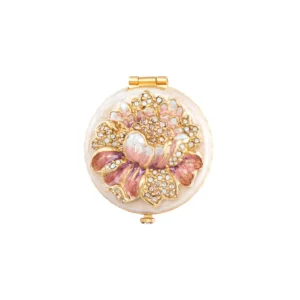 Jay Strongwater Angela Round Floral Compact