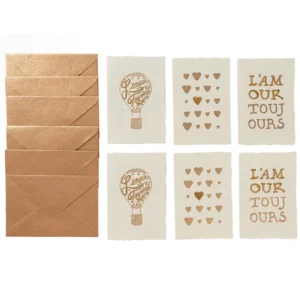 Juliska L'Amour Toujours Note Card Assorted Set - Gold