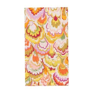 Caspari Paper Guest Towel Napkins - Marbled Ceramica Raspberry & Chartreuse