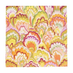 Caspari Paper Luncheon Napkins - Marbled Ceramica Raspberry & Chartreuse