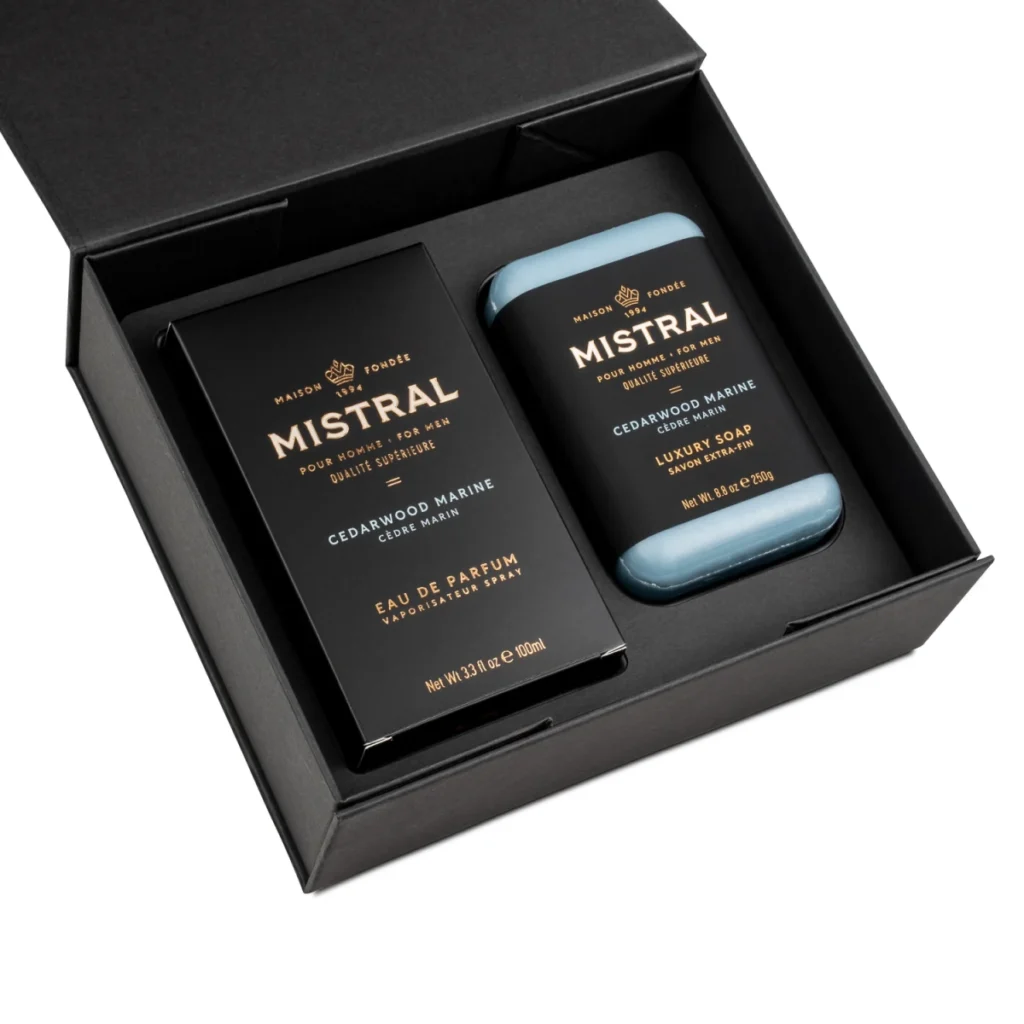 Mistral Cedarwood Marine Eau de Parfum & Bar Soap Gift Set