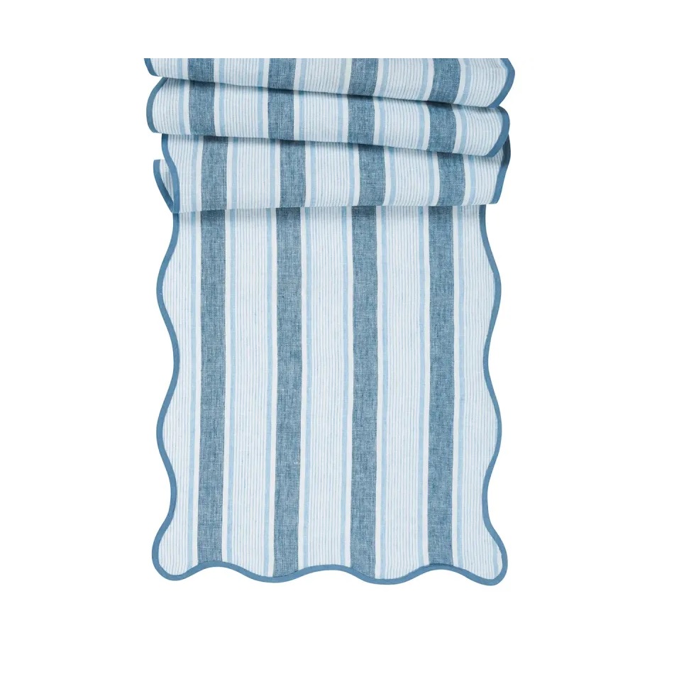 Juliska Cabana Stripe 18" x 90" Table Runner - Ocean