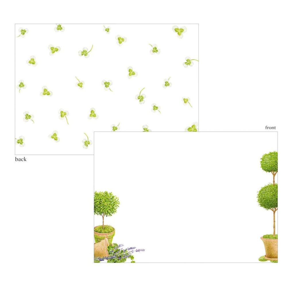 Caspari Potted Topiaries Correspondence Cards