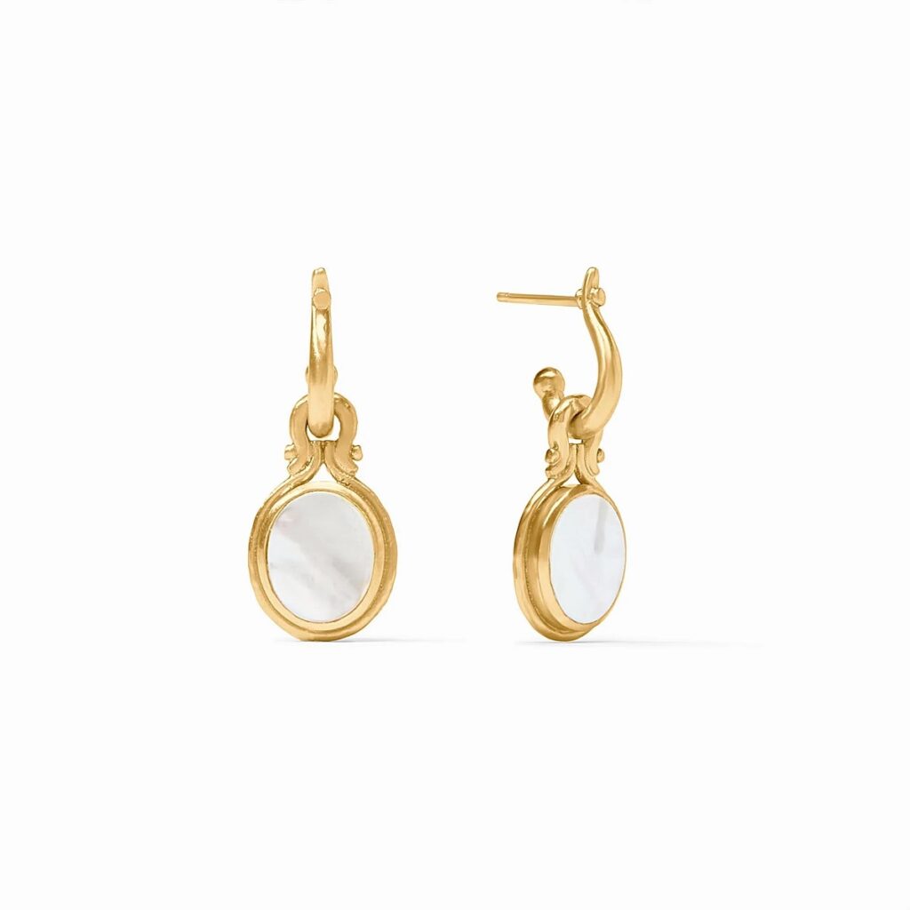 Julie Vos Saratoga Pearl Hoop & Charm Earrings