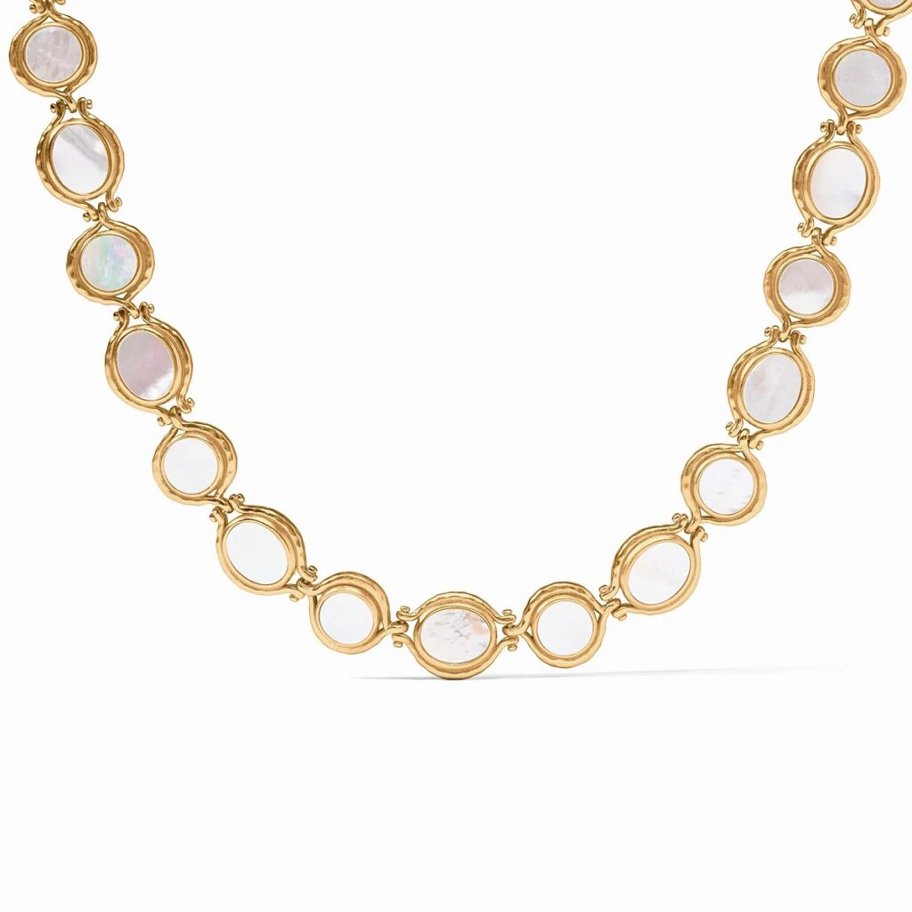 Julie Vos Saratoga Tennis Necklace - Mother of Pearl