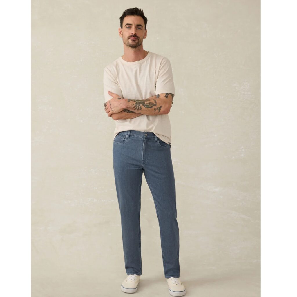 Faherty Stretch Terry 5-Pocket Pant - Tradewinds