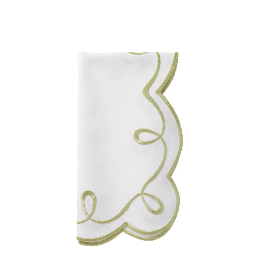 Bodrum Ribbon Twirl Napkin - Willow